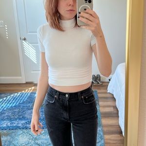 Aritzia Mock neck crop t-shirt